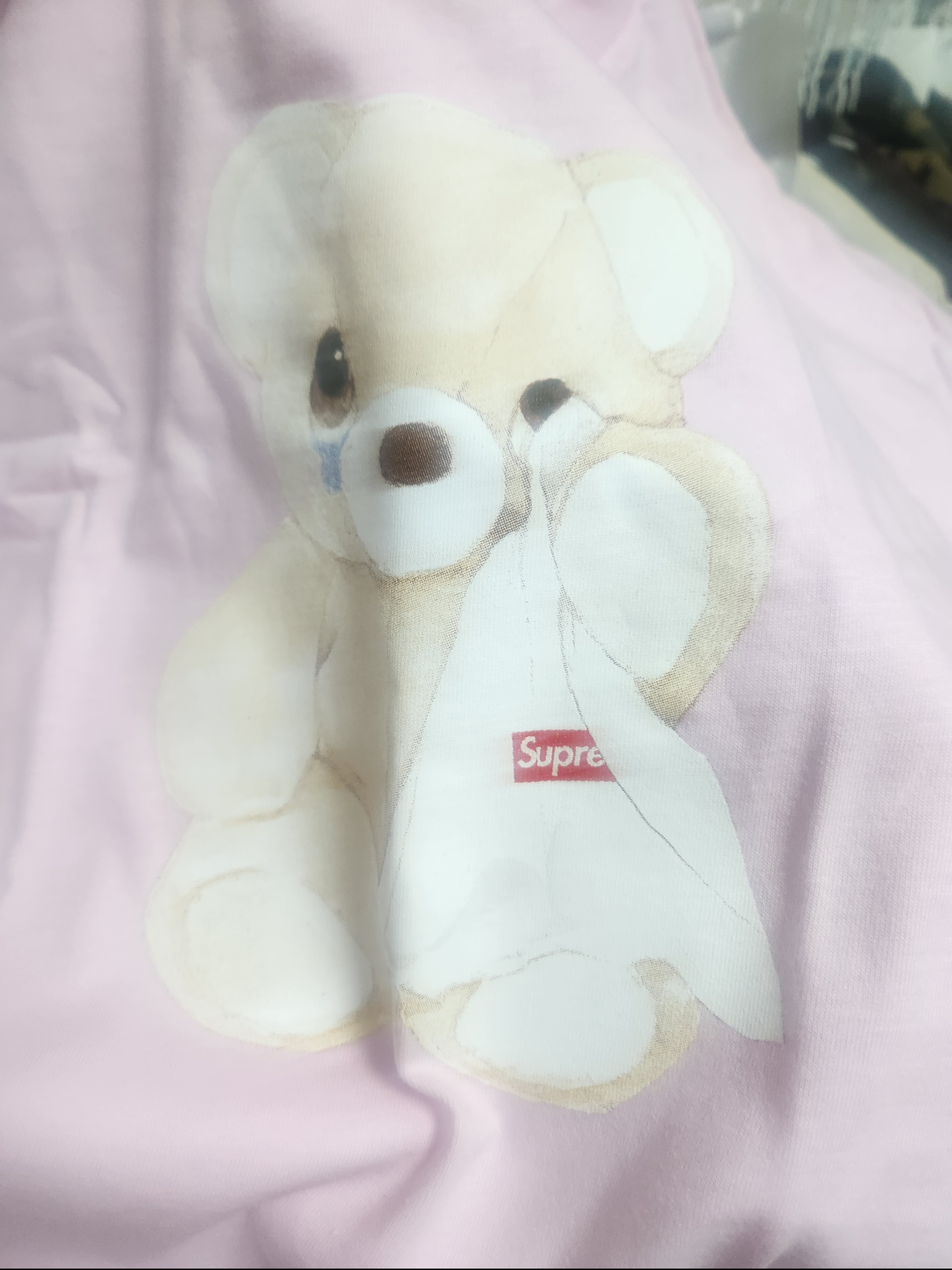 Supreme Bear T-Shirt Light Pink - 25SS 착용 스타일