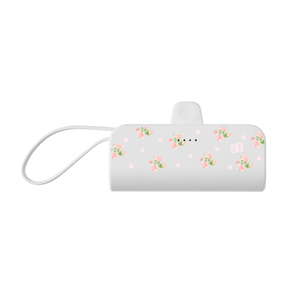 E2603_0067 earpearp Powder Rose Docking Power Bank 5000mAh - White