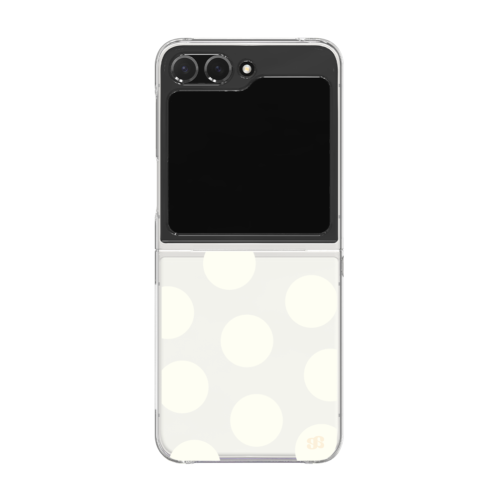 E2603_0037 earpearp Pompom Dot Baby Yellow Z Flip Clear Hard Case