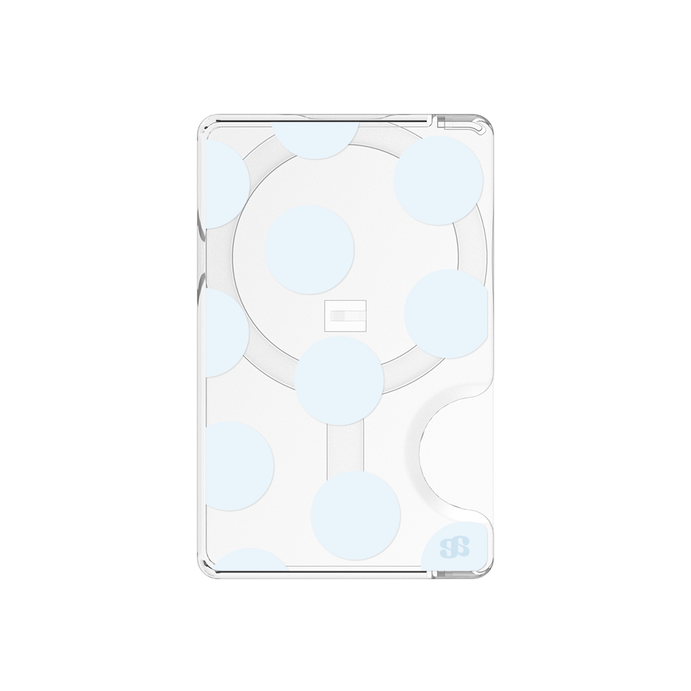 어프어프 폼폼도트 베이비블루 맥세이프 호환 카드지갑(earpearp Pompom Dot Baby Blue Magnetic Card Wallet)