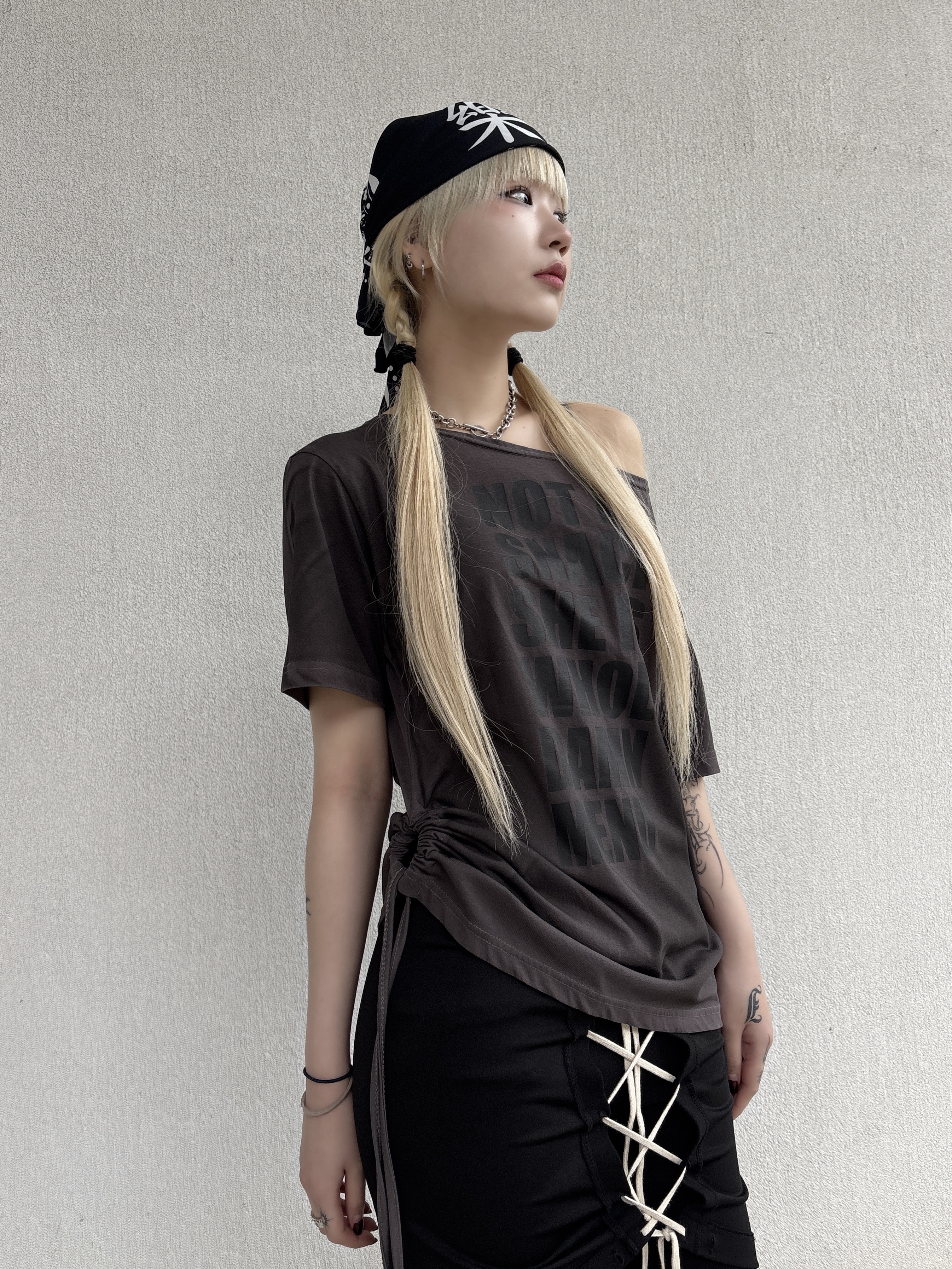 Still Lethardy Lace-Up Convertible Jumpsuit Black 착용 스타일 - 3
