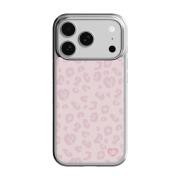 earpearp Baby Leopard Pink Epoxy Bumper Case - Silver