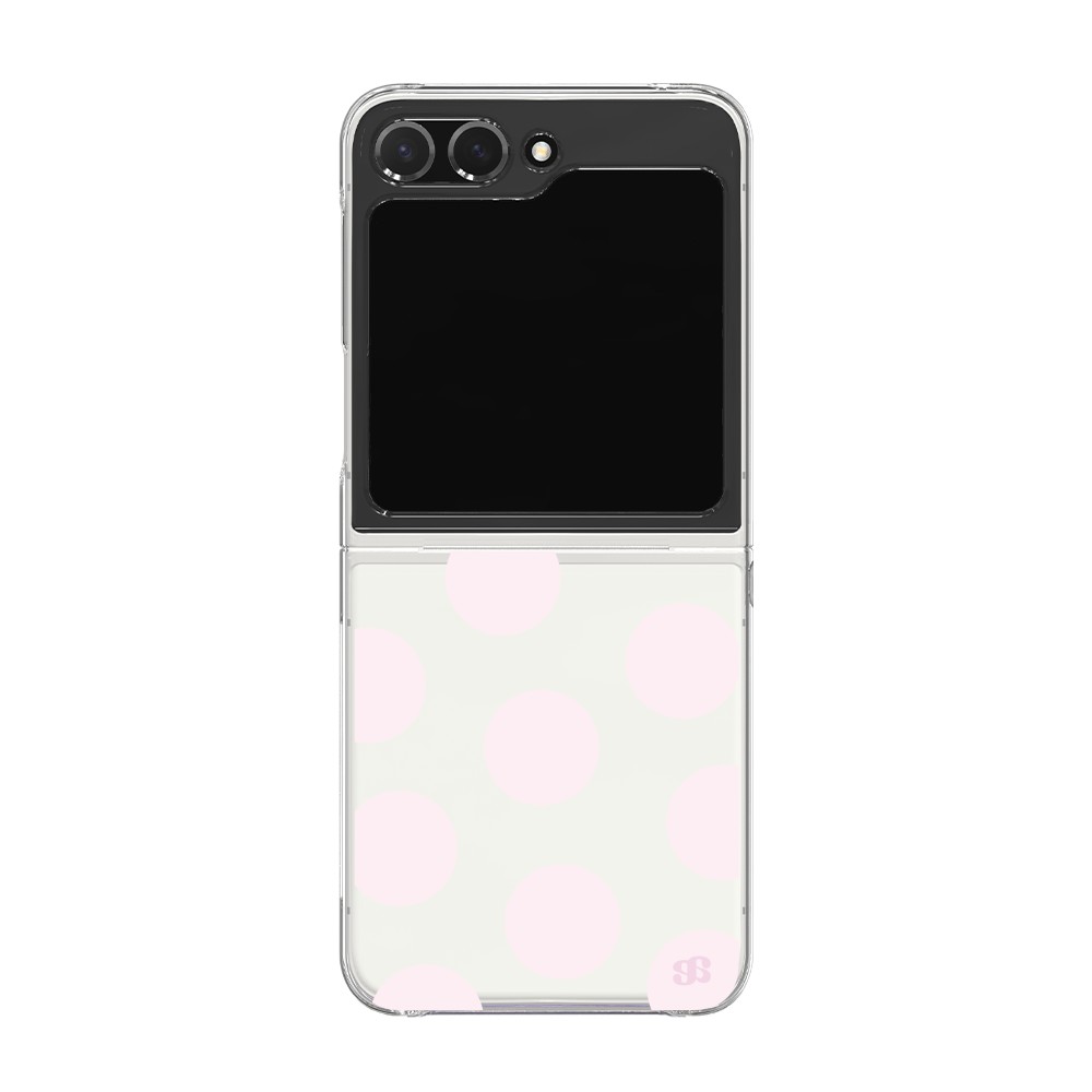 어프어프 폼폼도트 베이비핑크 Z플립 클리어하드 케이스(earpearp Pompom Dot Baby Pink Z Flip Clear Hard Case) - 1