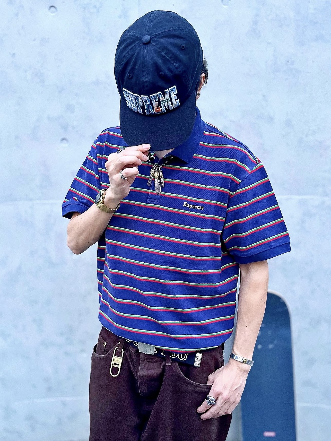 Ｄ*様 26SS supreme washed stripe polo WHIT Supreme Washed Stripe Polo White Men's - SS26 - US