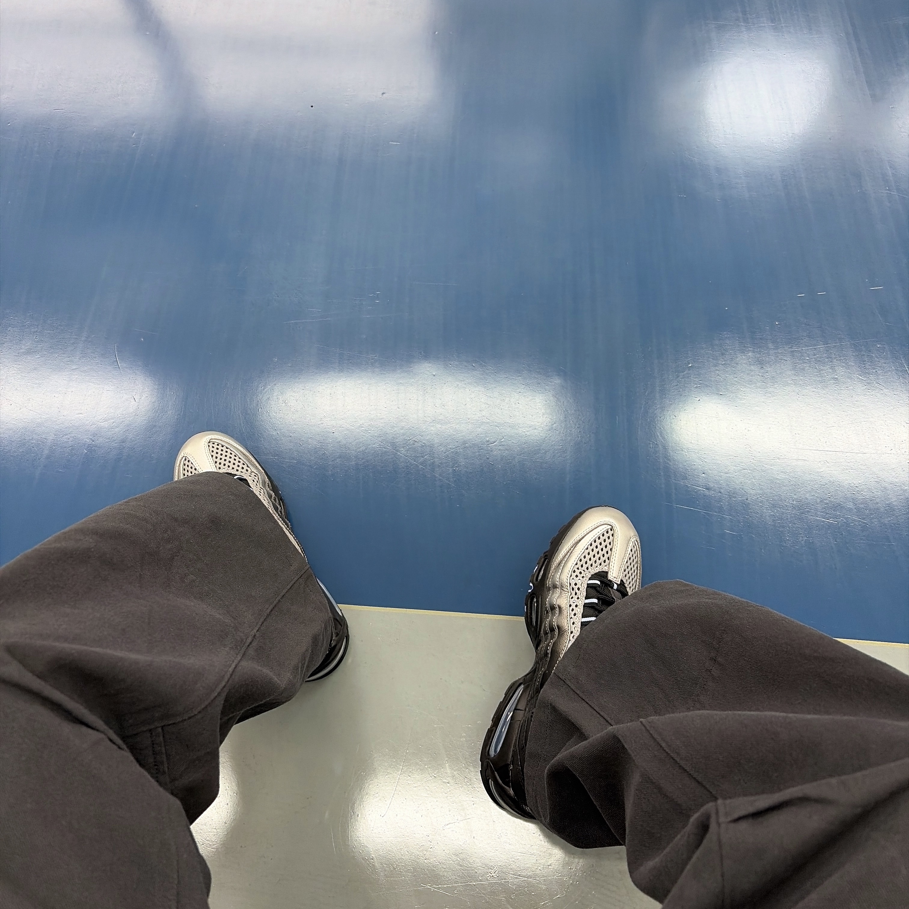 Nike x Palace Air Max 95 Metallic Silver Aluminum 착용 스타일