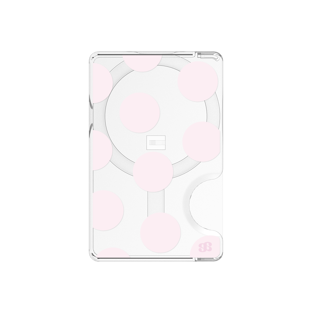 어프어프 폼폼도트 베이비핑크 맥세이프 호환 카드지갑(earpearp Pompom Dot Baby Pink Magnetic Card Wallet) - 1