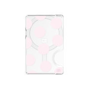 earpearp Pompom Dot Baby Pink Magnetic Card Wallet