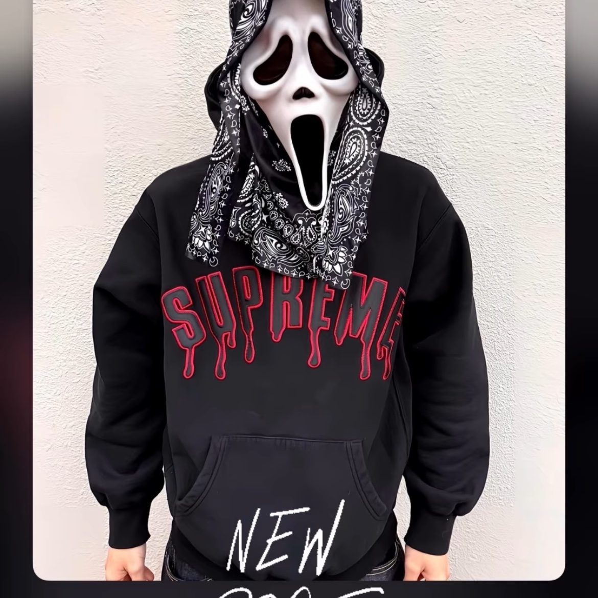 Supreme Ghostface Arc Hooded Sweatshirt Black - 26SS 착용 스타일
