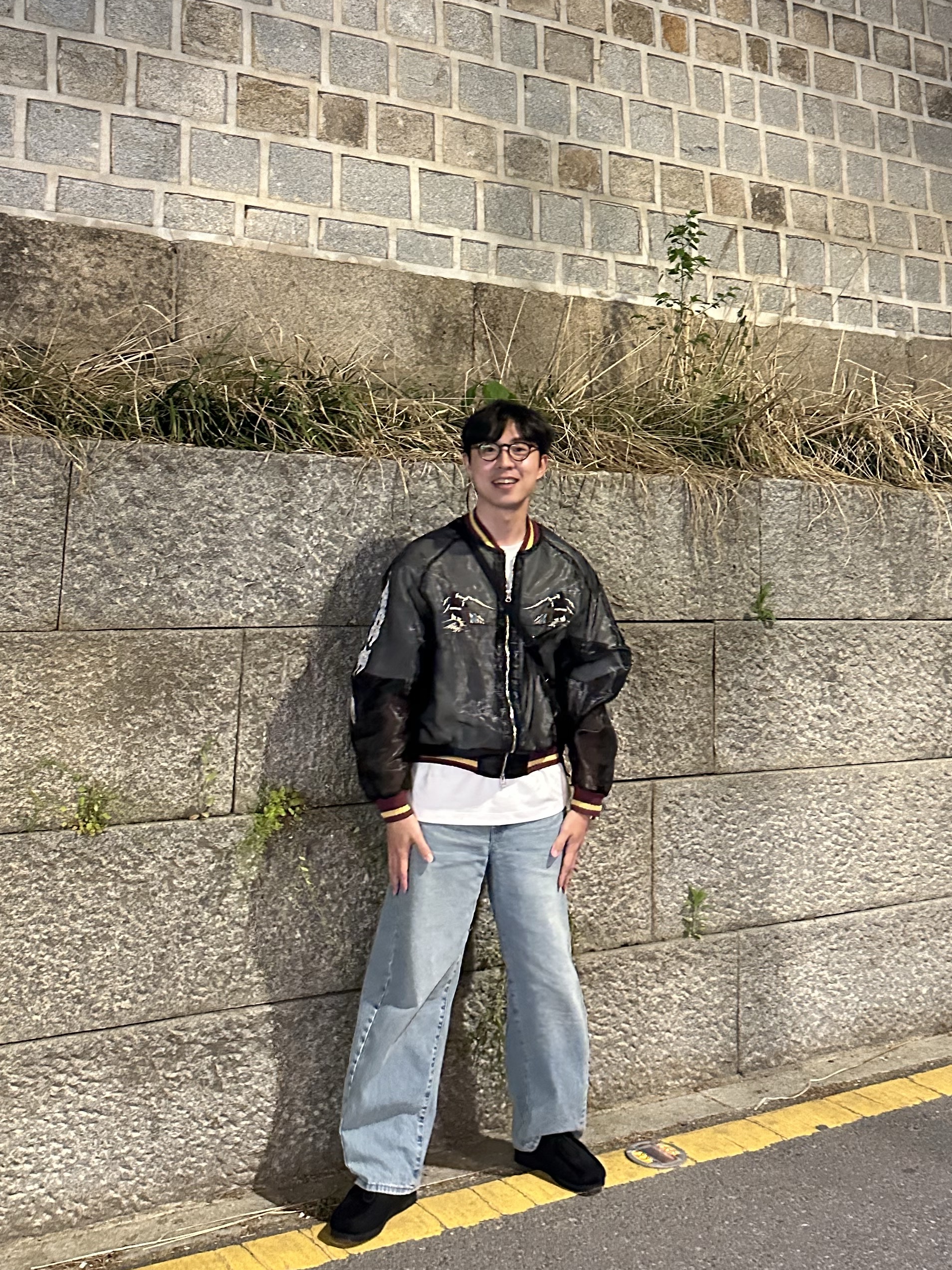 Kapital Sheer Pearl Mosquito Guard Souvenir Jacket Yukon Black, Kaneko Optical KA76R Brown Sasa 착용 스타일 - 1