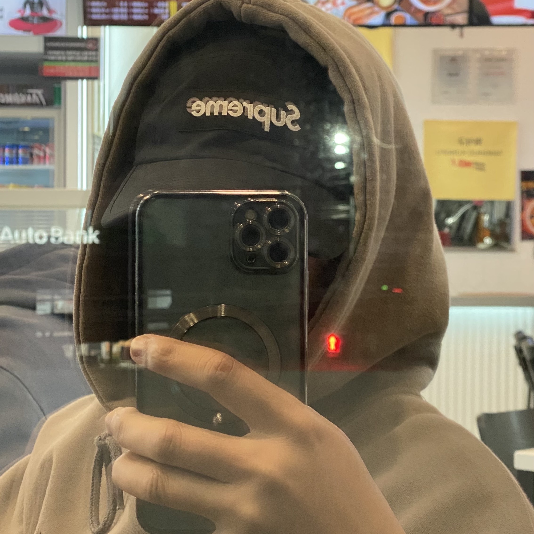 Supreme Ventile Camp Cap Black - 22FW, Essentials Fleece Hoodie Heather Grey - 24FW 착용 스타일