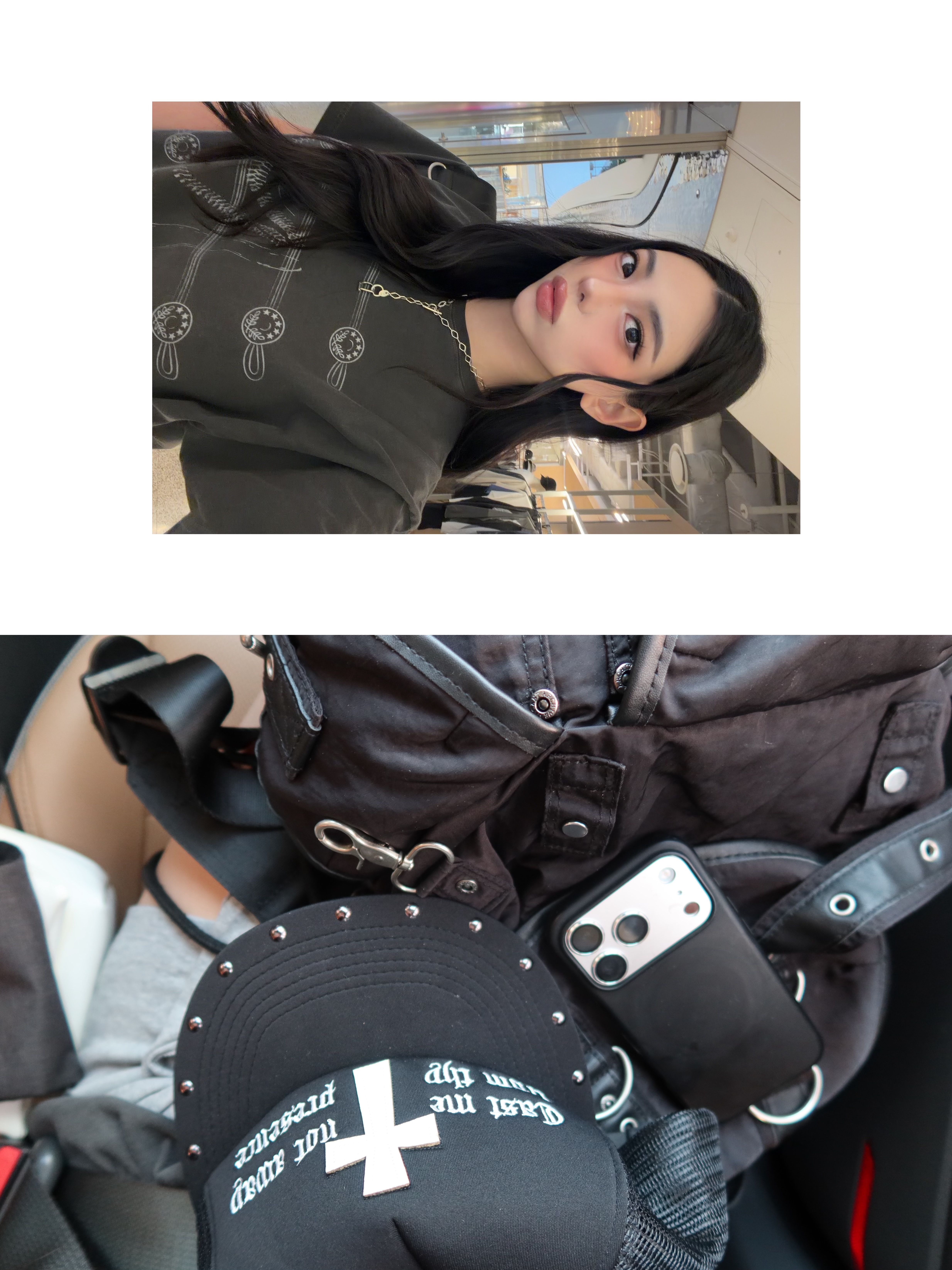 Sculptor Cross Mesh Cap Black, Vacant Archive Popo Strap Backpack Black 착용 스타일 - 2
