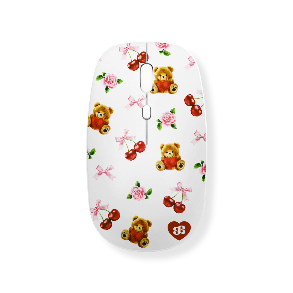 어프어프 테디체리 무선 마우스(earpearp Teddy Cherry Wireless Mouse)