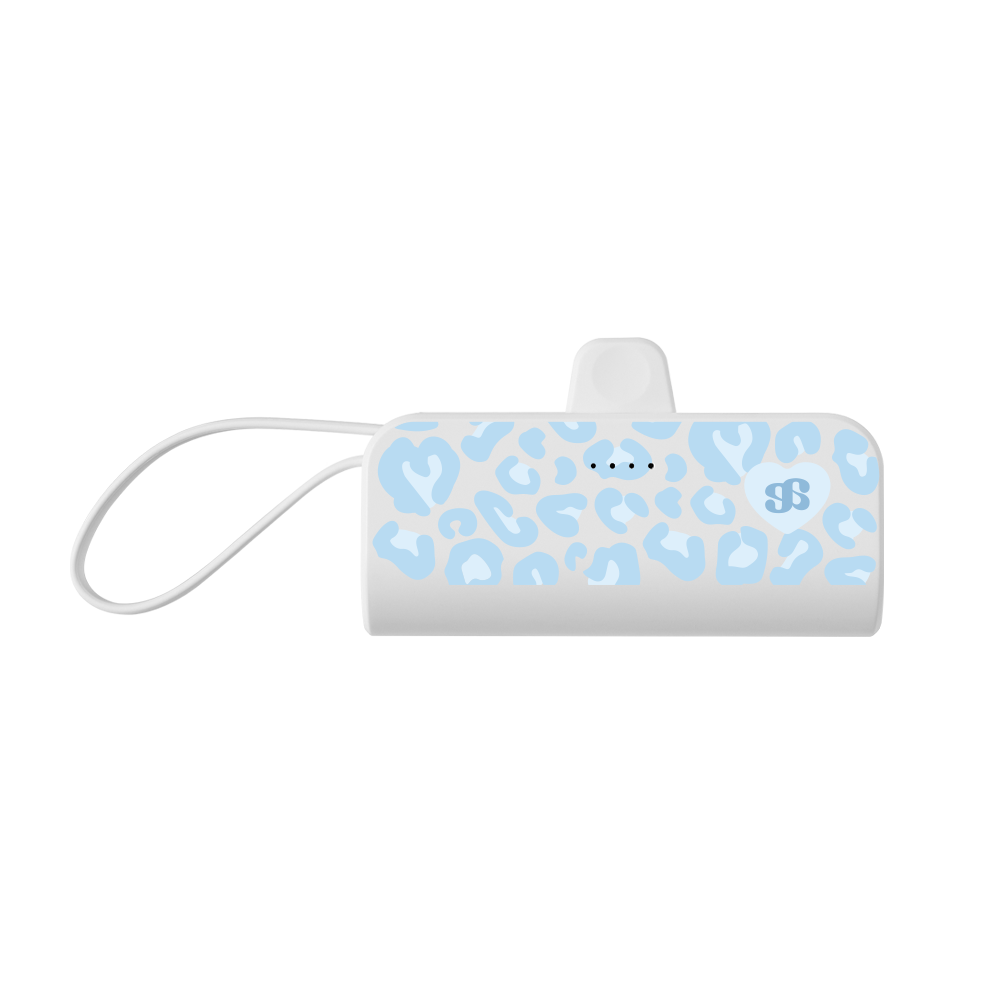 어프어프 베이비레오파드 블루 도킹형 보조배터리 5000mAh 화이트(earpearp Baby Leopard Blue Docking Power Bank 5000mAh - White)