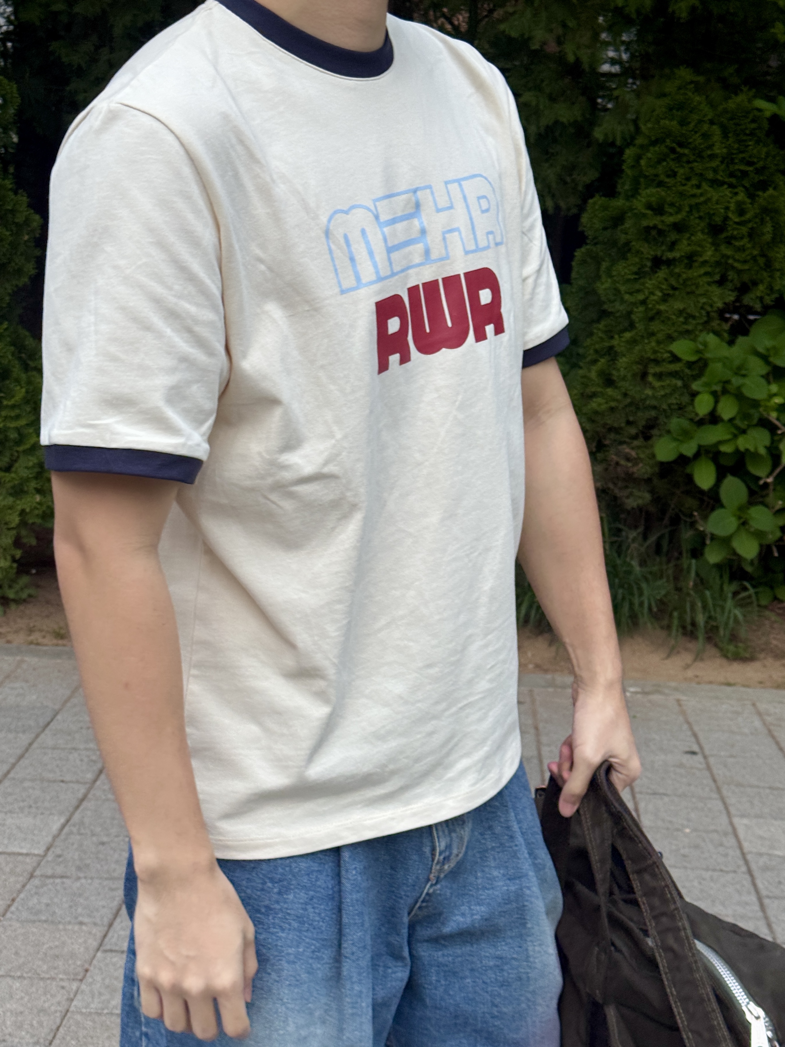 [KREAM 단독] RWR x MEHR Ringer T-Shirt Cream, Puma x Jiyong Kim V-S1 Craft DW Ivory 착용 스타일 - 3