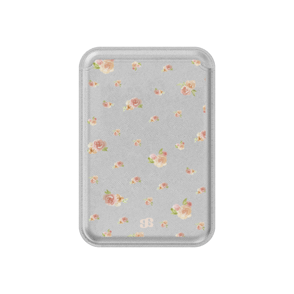 어프어프 소프트로즈 맥세이프 호환 레더 카드지갑 실버(earpearp Soft Rose Magnetic Leather Card Wallet - Silver)