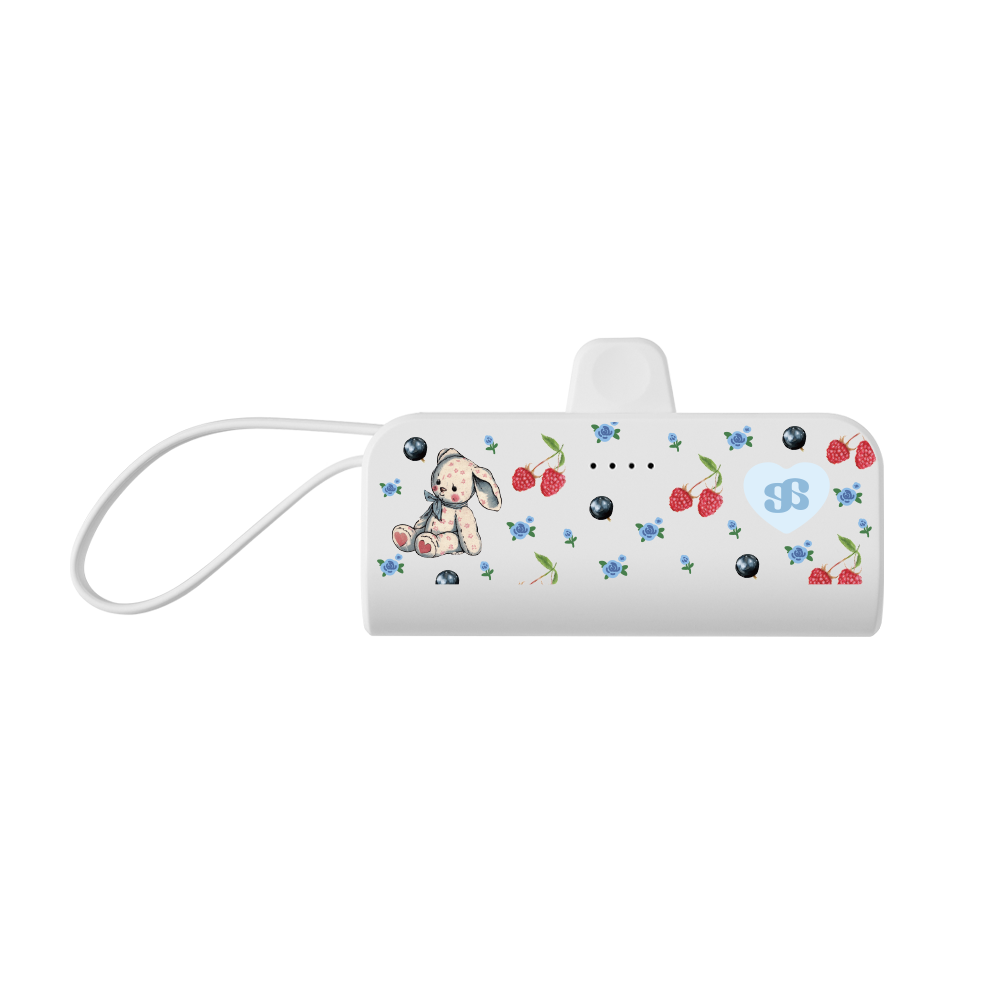 어프어프 버니가든 도킹형 보조배터리 5000mAh 화이트(earpearp Bunny Garden Docking Power Bank 5000mAh - White)