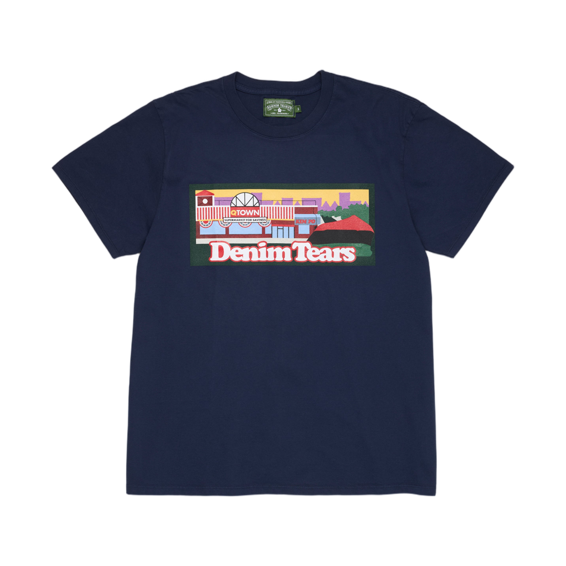 데님 티어스 리버티 락 스카이라인 티셔츠 네이비(Denim Tears Liberty Rock Skyline T-Shirt Navy)