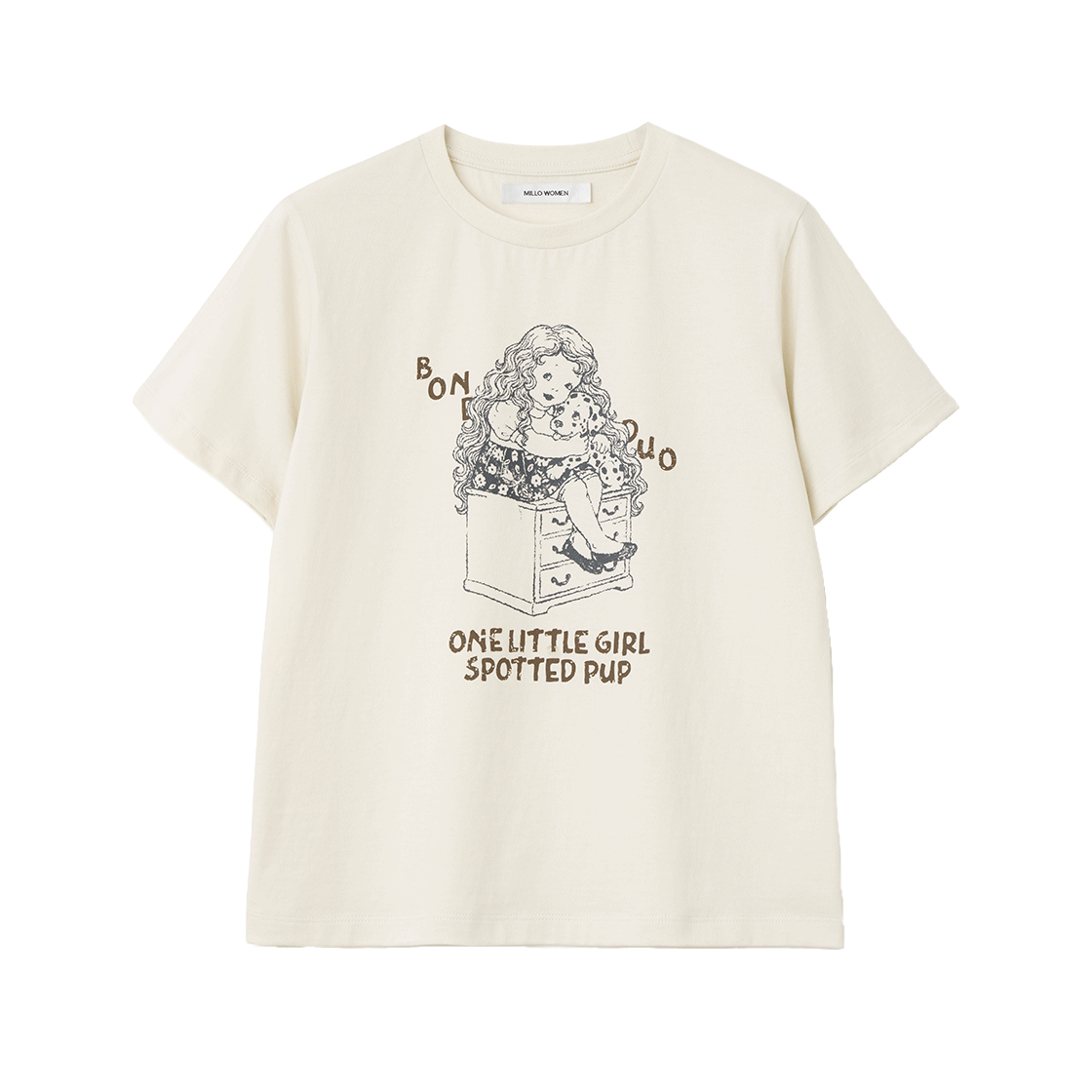밀로 우먼 리틀 포트레이트 티셔츠 크림(MILLO WOMEN Little Portrait T-Shirt Cream)
