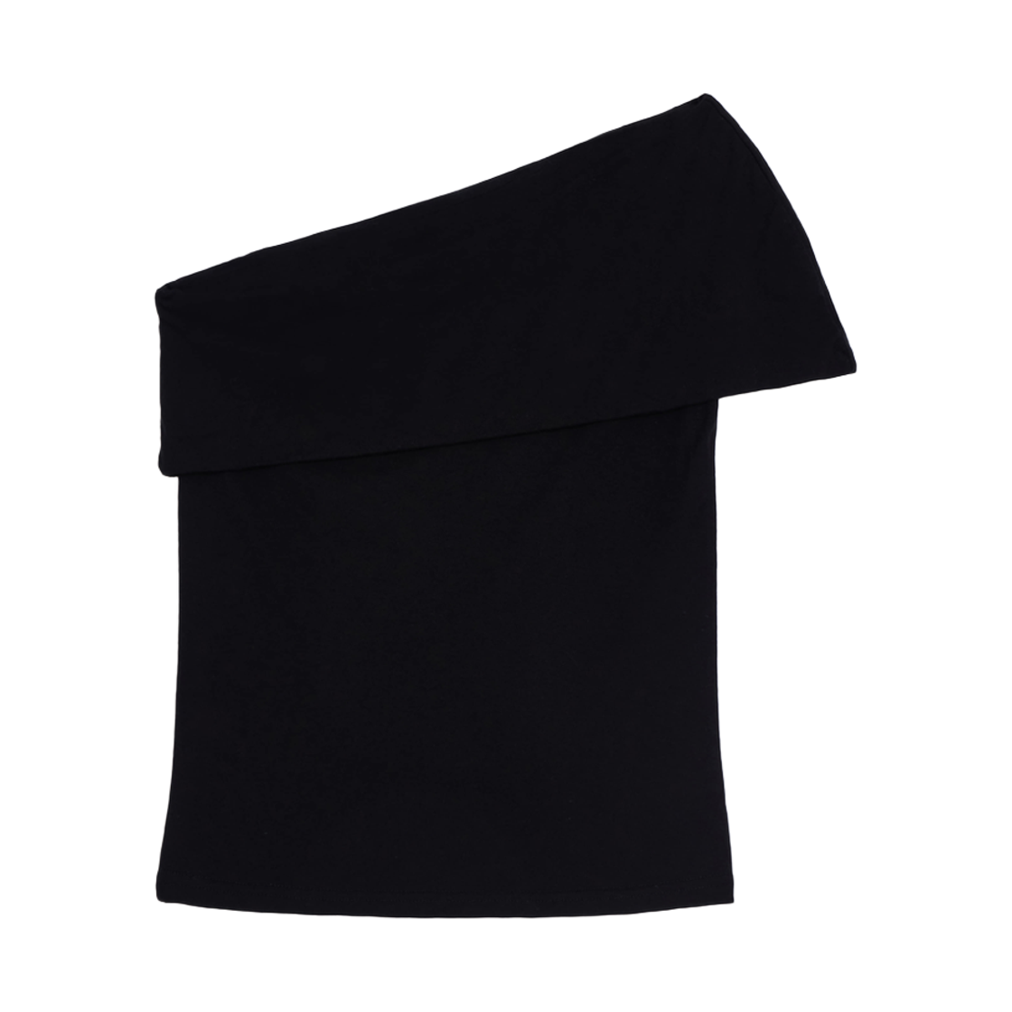분트 애시메트릭 드레이프 슬림 탑 블랙(VOONT Asymmetric Drape Slim Top Black) - 2