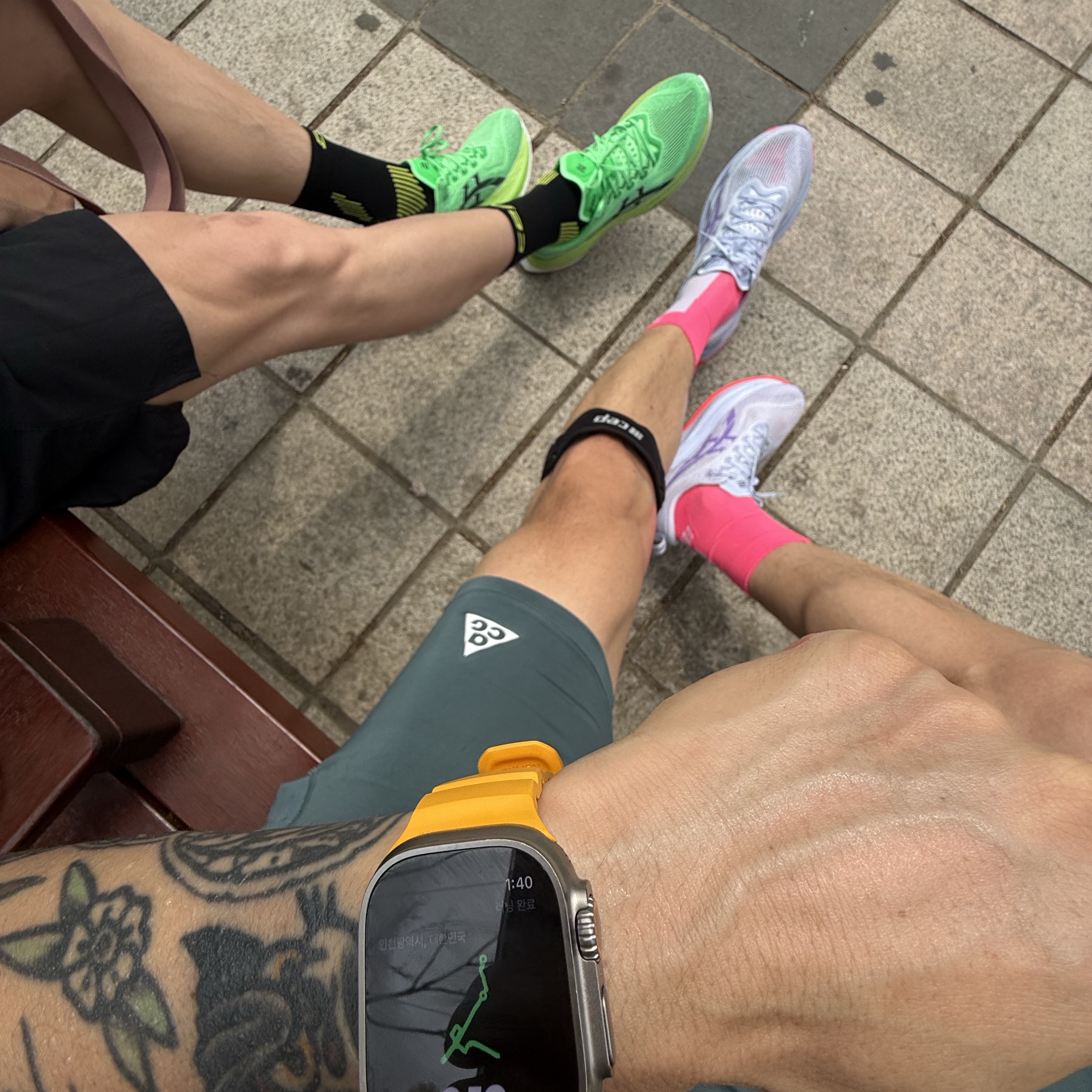 Nike ACG Lava Loops Dri-Fit ADV Half Trail Running Tights Mineral Slate Summit White - Asia, Asics Superblast 2 Ekiden Vital Green Black 착용 스타일