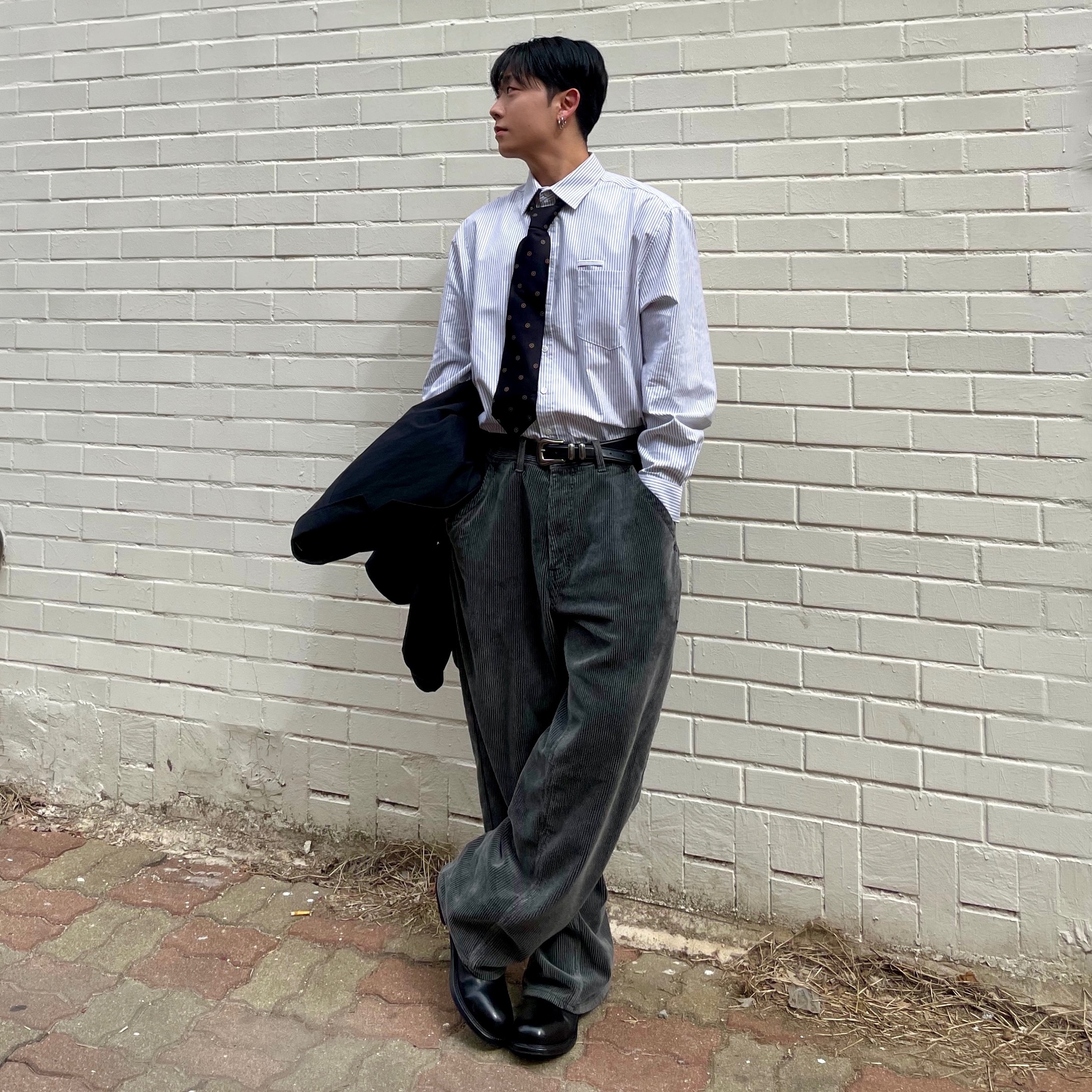 LOSTGARDEN Uniform Washed Boots Black 착용 스타일 - 1