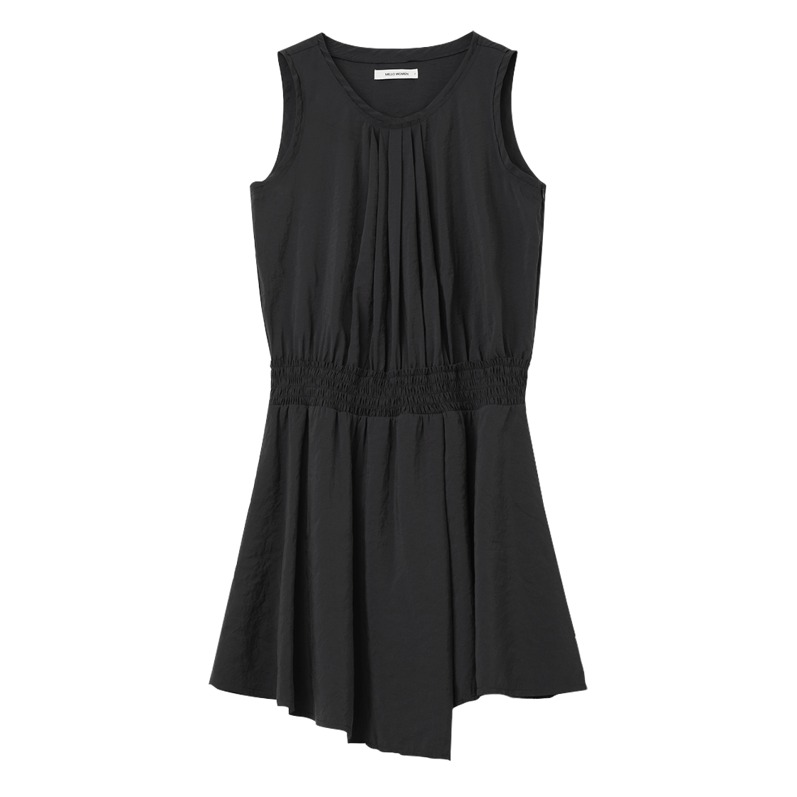밀로 우먼 스모크 어시메트릭 미디 드레스 블랙(MILLO WOMEN Smoked Asymmetric Midi Dress Black) - 1
