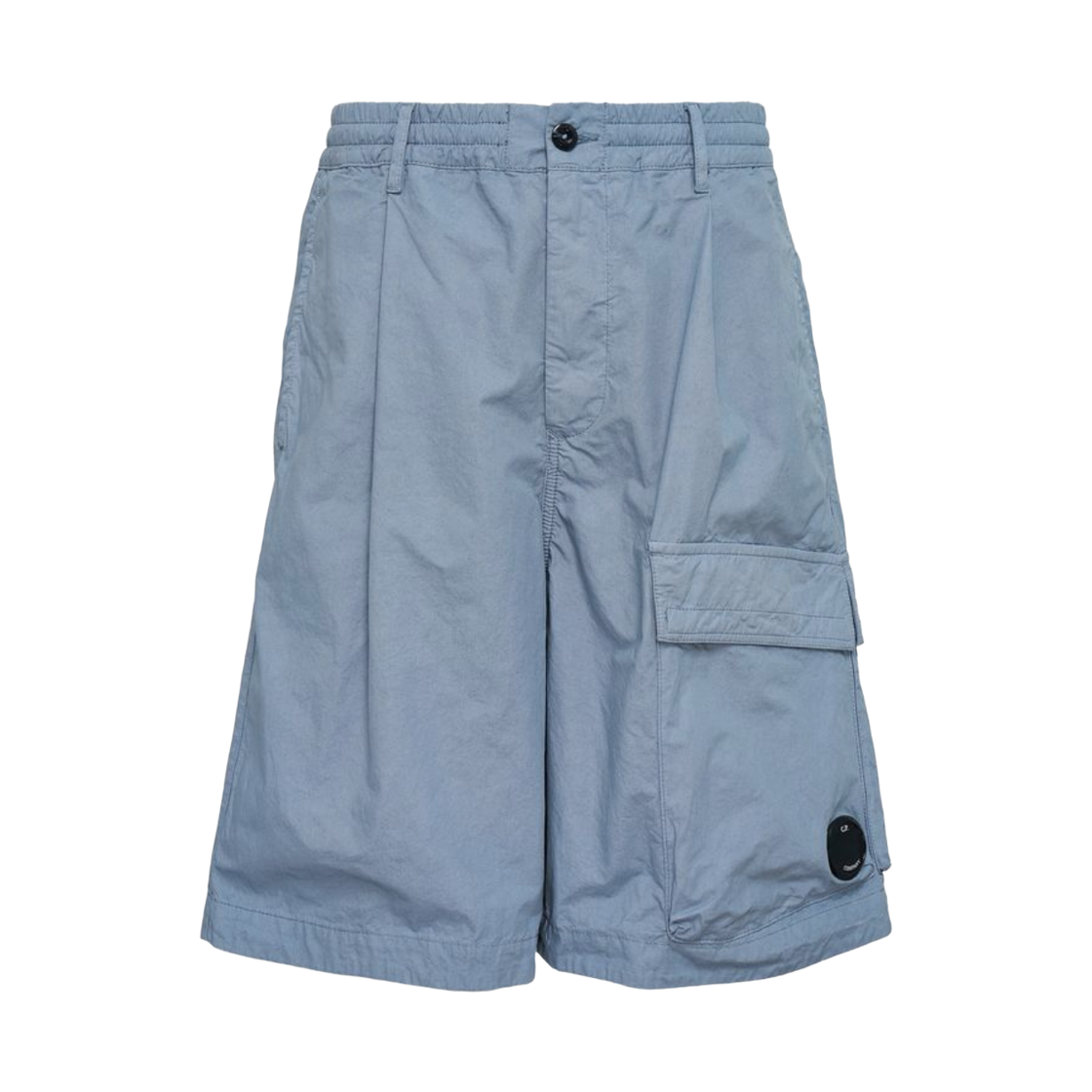 C.P. 컴퍼니 마이크로 랩스 박시 렌즈 쇼츠 실버 블루 - 26SS(C.P. Company Micro-Reps Boxy Lens Shorts Silver Blue - 26SS)