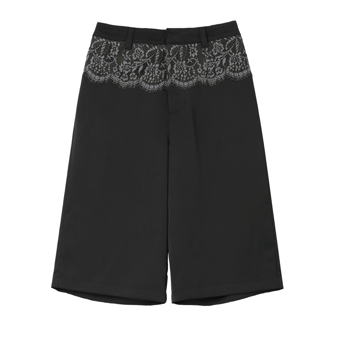 밀로 우먼 실키 레이스 크롭 트라우저 블랙(MILLO WOMEN Silky Lace Cropped Trousers Black)