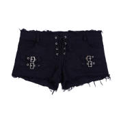VOONT Eyelet Buckle Micro Shorts (BLACK)