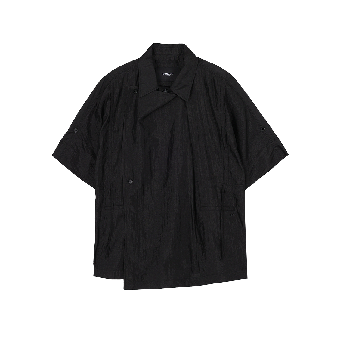 송지오 옴므 어시메트릭 카라 하프 자켓 블랙(SONGZIO HOMME Asymmetric Collared Half Jacket Black) - 2