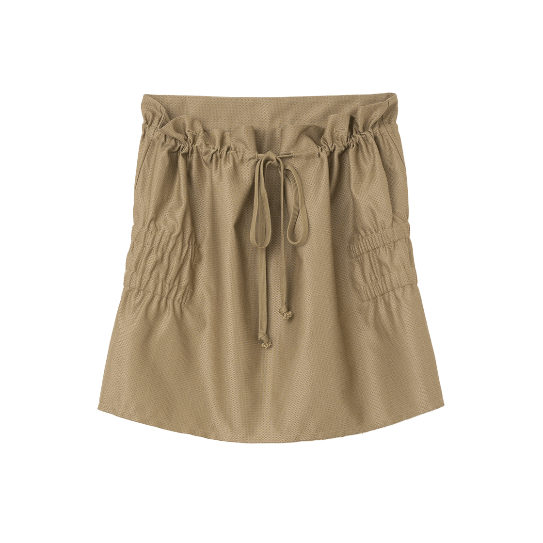 밀로 우먼 컷오프 셔링 투웨이 스커트 베이지(MILLO WOMEN Cut Off Shirring Two Way Skirt Beige)