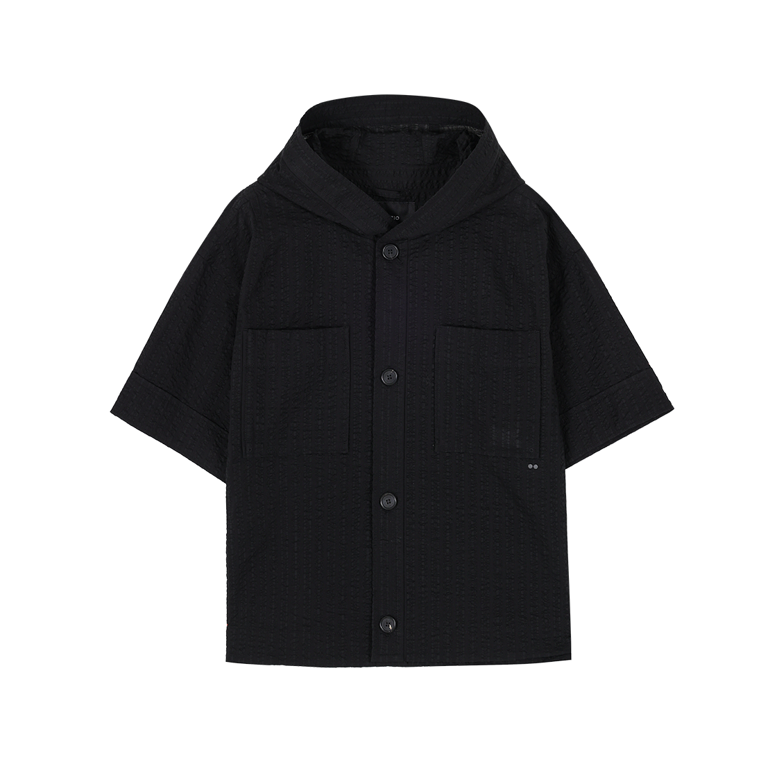 SI3JP343BK SONGZIO HOMME Crop Hood Half Jumper Black