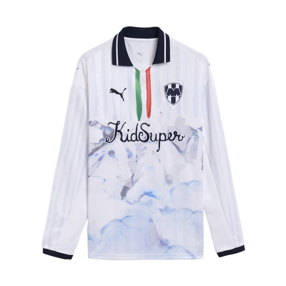 606851-12 Puma x KidSuper MTY Long Sleeve Retro Shirt White Deep Navy (Non Marking Ver.)