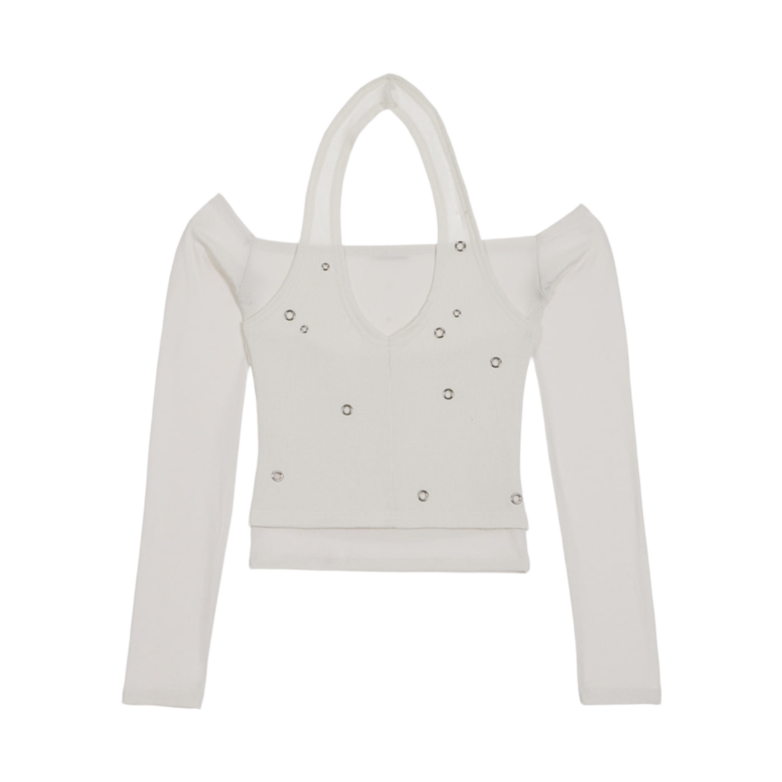 분트 아일렛 홀터 롱슬리브 아이보리(VOONT Eyelet Halter Long Sleeve (IVORY)) - 1
