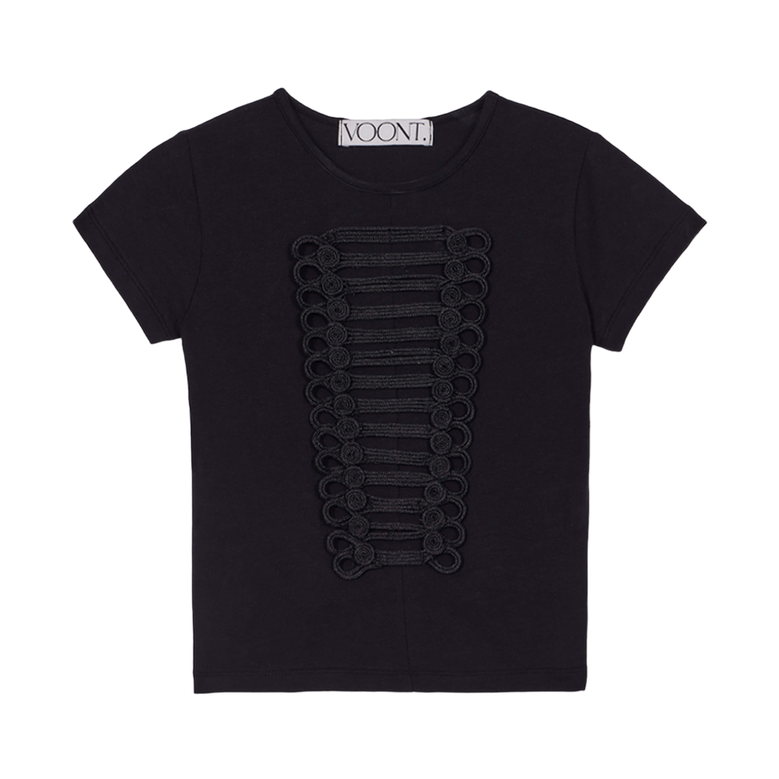 분트 엠브로이더리 나폴레옹 슬림 티셔츠 블랙(VOONT Embroidery Napoleon Slim T-Shirt (BLACK))