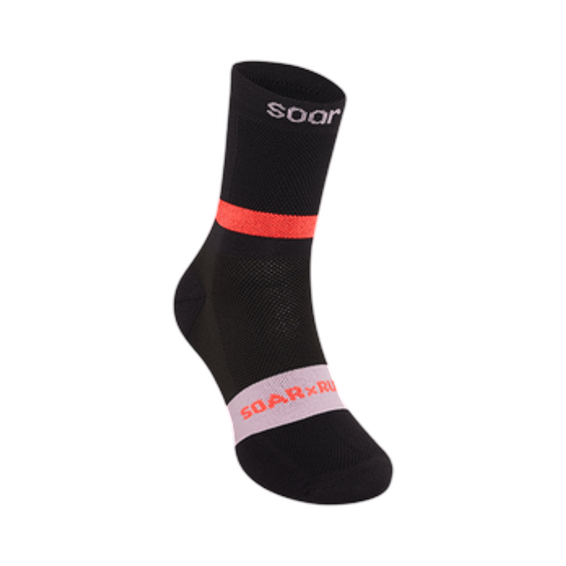 소어 러닝 앵클 삭스 블랙 플루로 코랄 핑크(Soar Running Ankle Sock Black Fluro Coral Pink) - 1