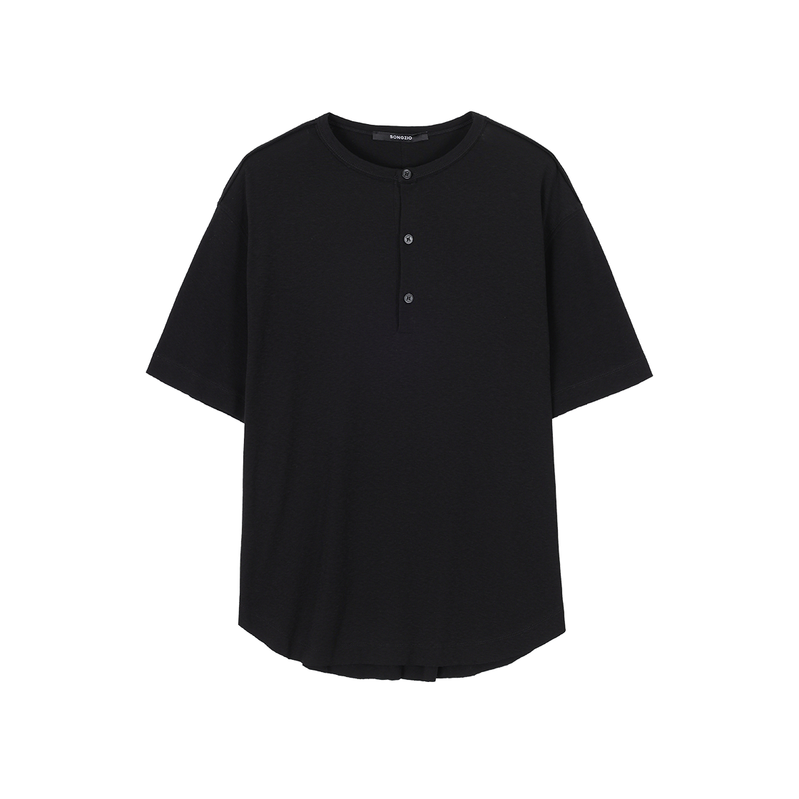 SI3TS727BK SONGZIO COLLECTION Monolith Henley Neck T Shirt Black