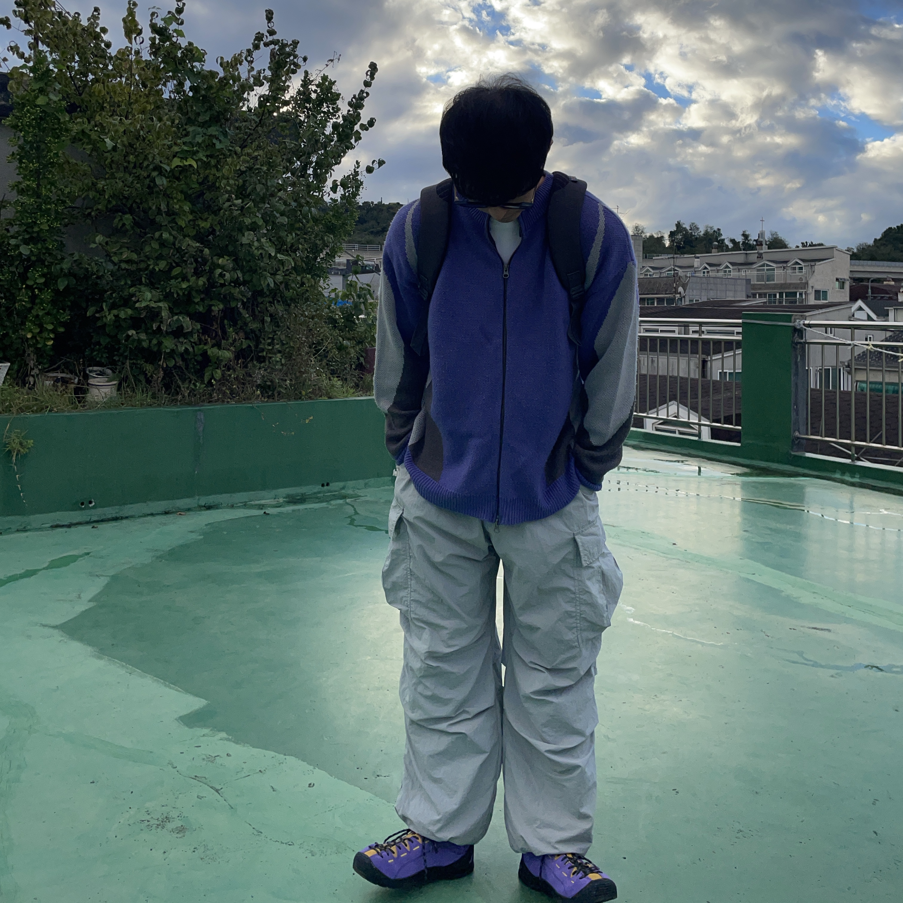 Keen Jasper Sneakers Purple Opulence Lemon Curry 착용 스타일