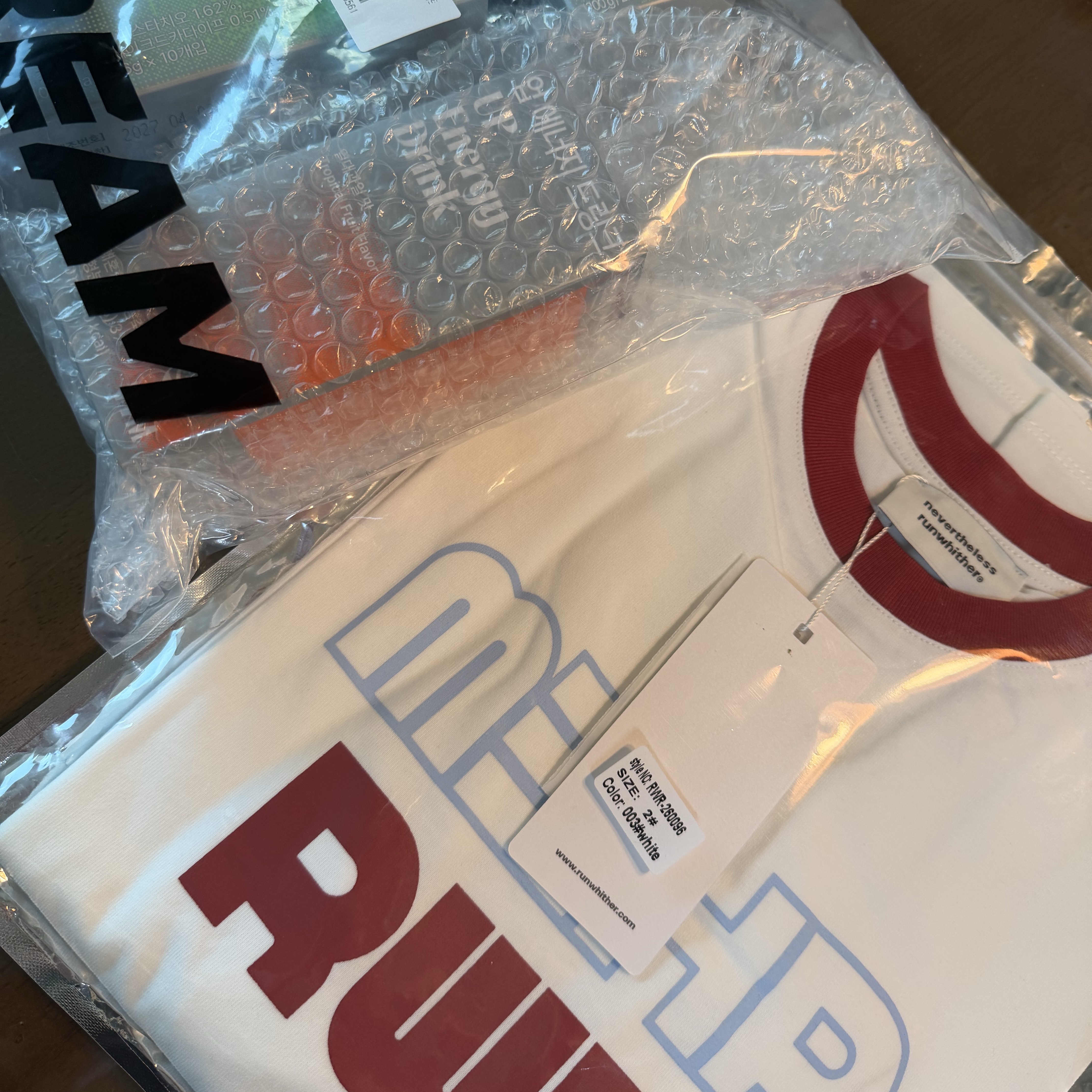[KREAM 단독] RWR x MEHR Ringer T-Shirt White, Levi's 501 Original Jeans Dark Indigo 착용 스타일 - 5