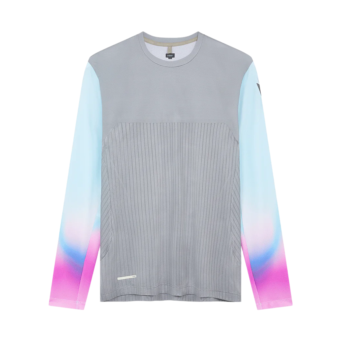 소어 러닝 롱슬리브 핫 웨더 티셔츠 실버 그레이 마젠타(Soar Running Long Sleeve Hot Weather T-Shirt Silver Grey Magenta) - 1