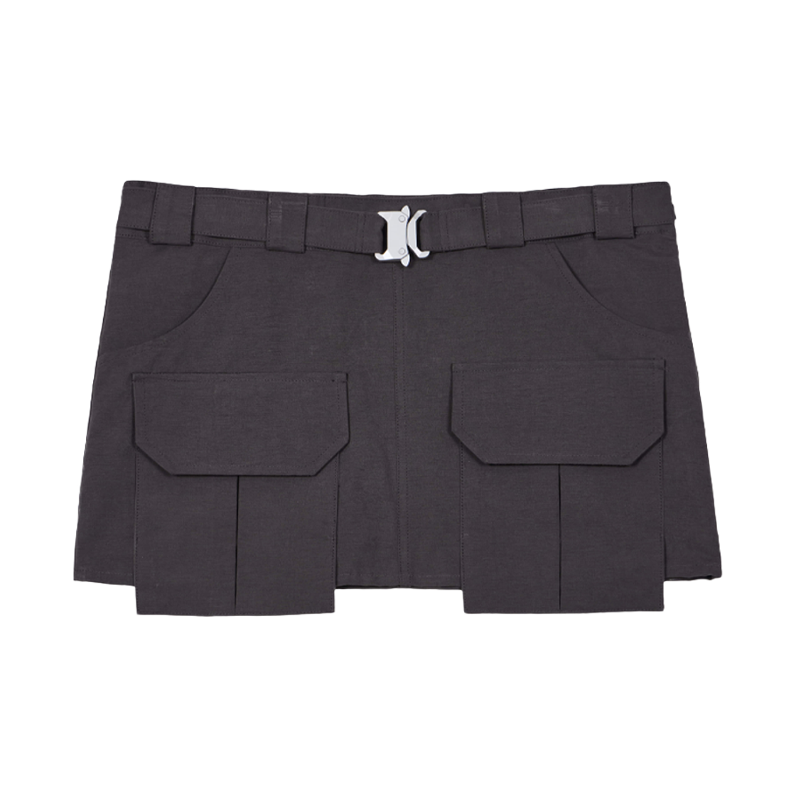 분트 버클 벨트 카고 미니 스커트 차콜(VOONT Buckle Belt Cargo Mini Skirt Charcoal) - 1