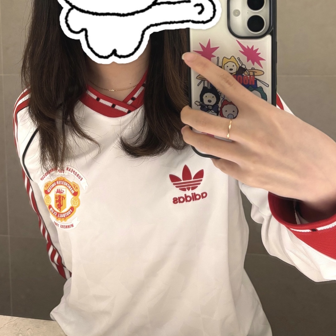 Adidas Manchester United 91 Away Long Sleeve Jersey White - KR Sizing 착용 스타일