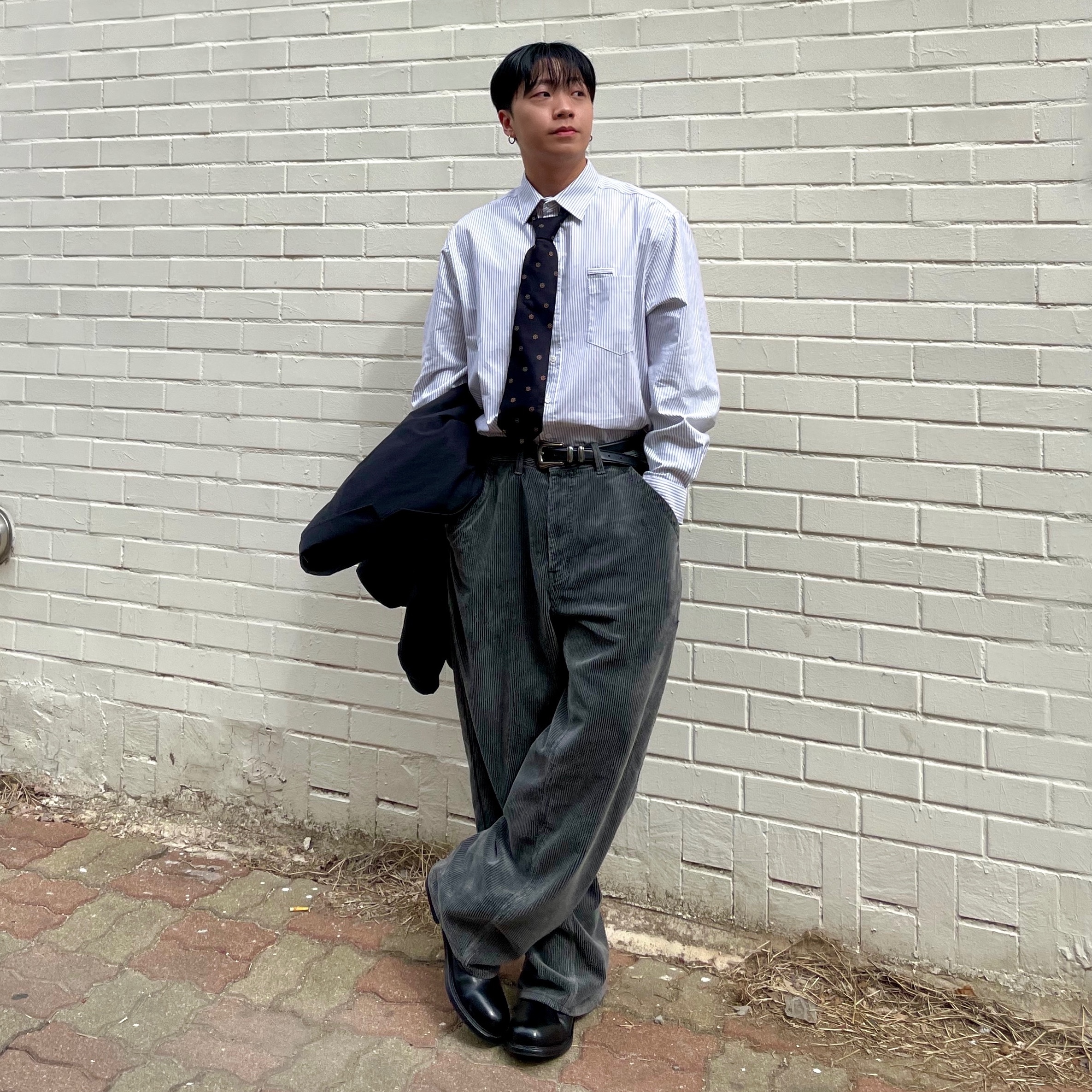 LOSTGARDEN Uniform Washed Boots Black 착용 스타일 - 2
