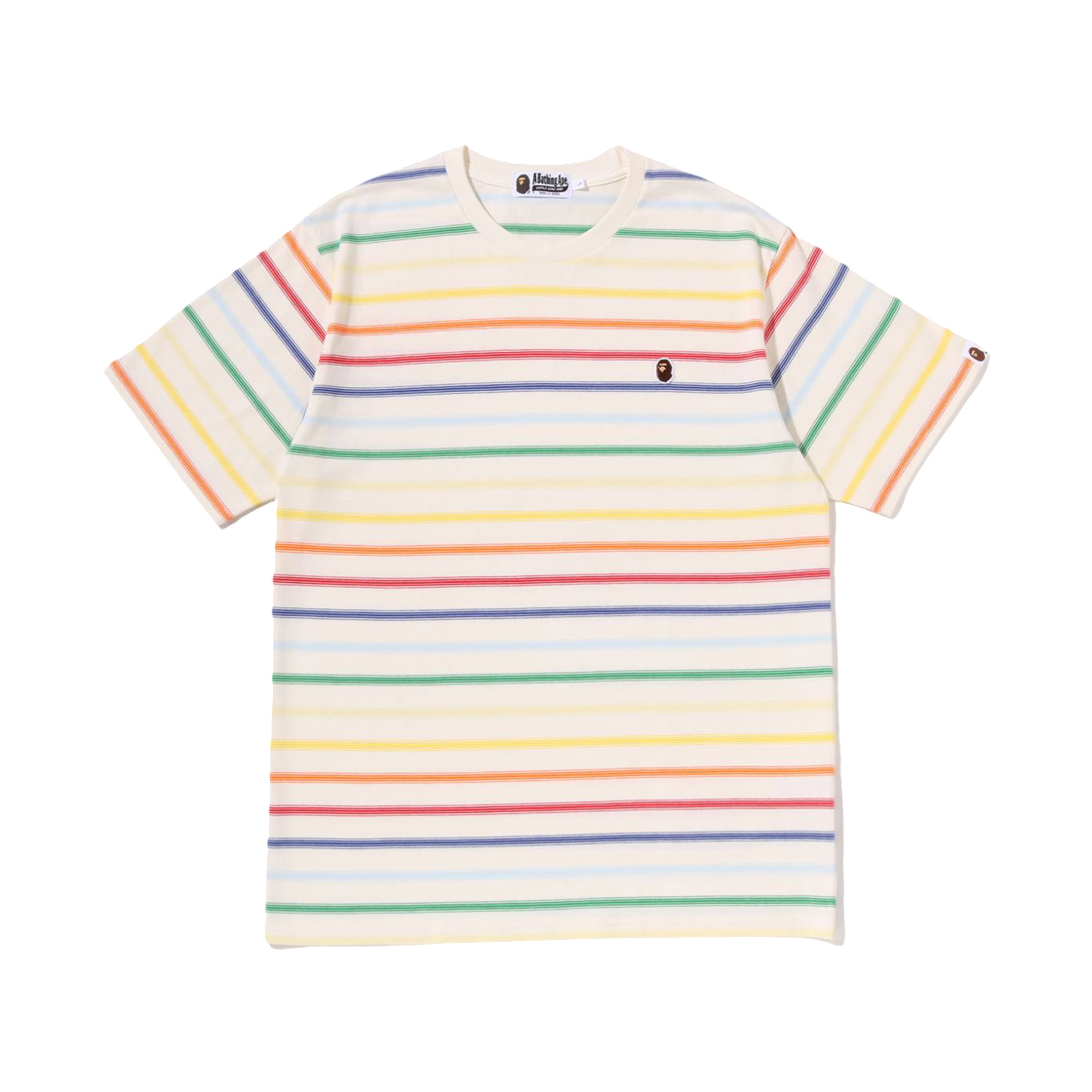 - BAPE Gradient Rainbow Stripe One Point T-Shirt Ivory