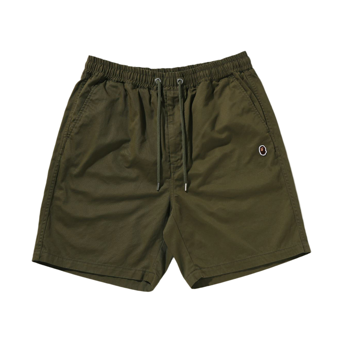 베이프 원 포인트 엘라스티케이티드 릴렉스드 핏 쇼츠 올리브드랩(BAPE One Point Elasticated Relaxed Fit Shorts Olivedrab) - 1