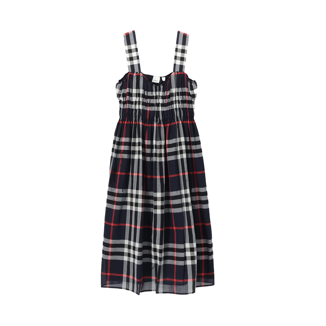 [15% 쿠폰] 버버리 딜라일라 체크 민소매 원피스 네이비([15% 쿠폰] Burberry Delilah Check Sleeveless Dress Navy)