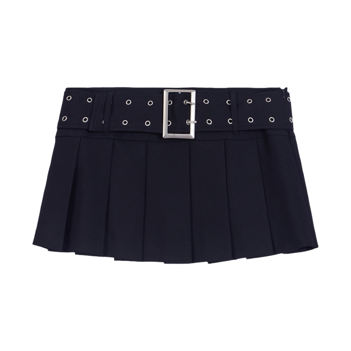 분트 벨트 플리츠 미니 스커트 블랙(VOONT Belt Pleats Mini Skirt Black) - 1