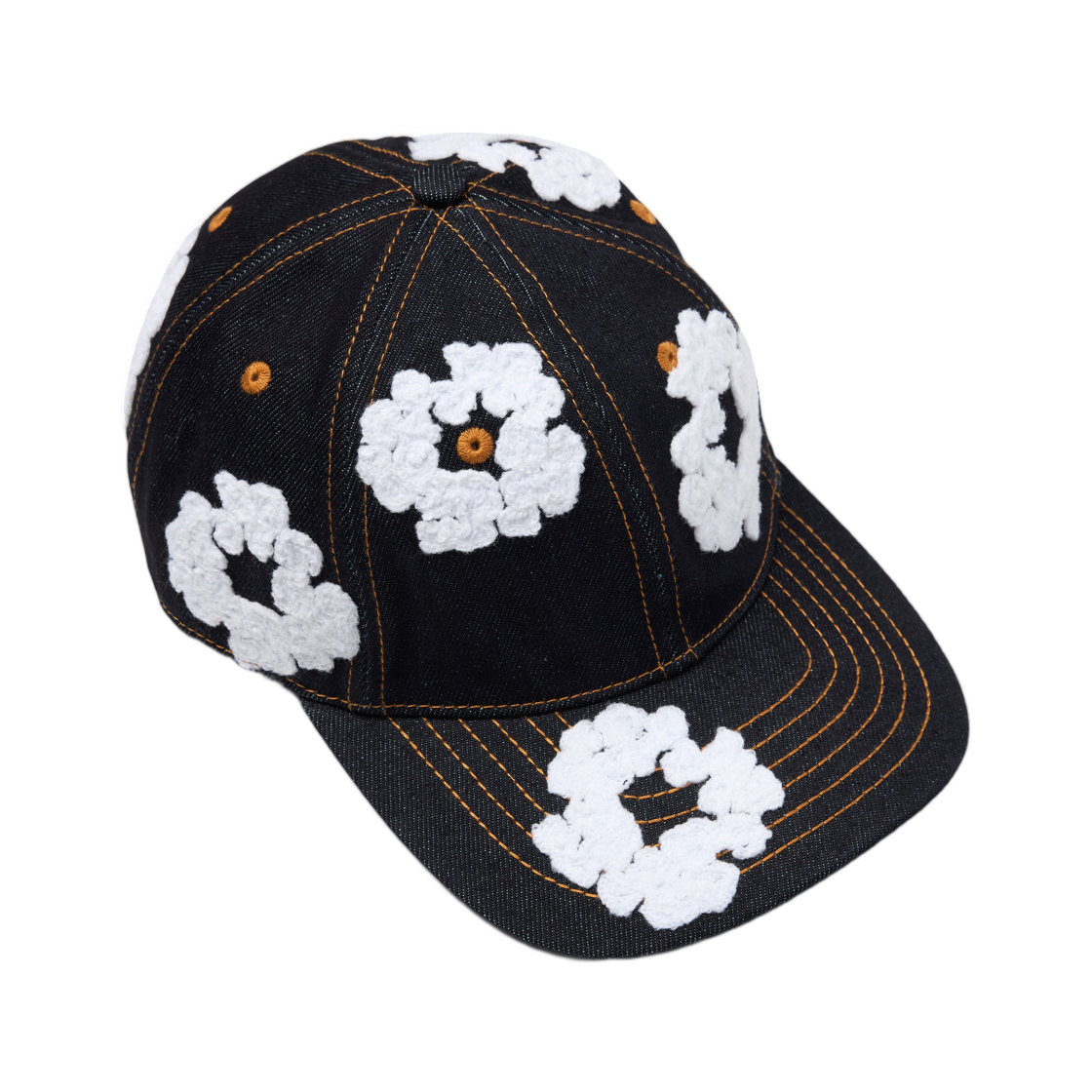 데님 티어스 코튼 리쓰 로우 데님 캡 워시드 인디고(Denim Tears Cotton Wreath Raw Denim Cap Washed Indigo)