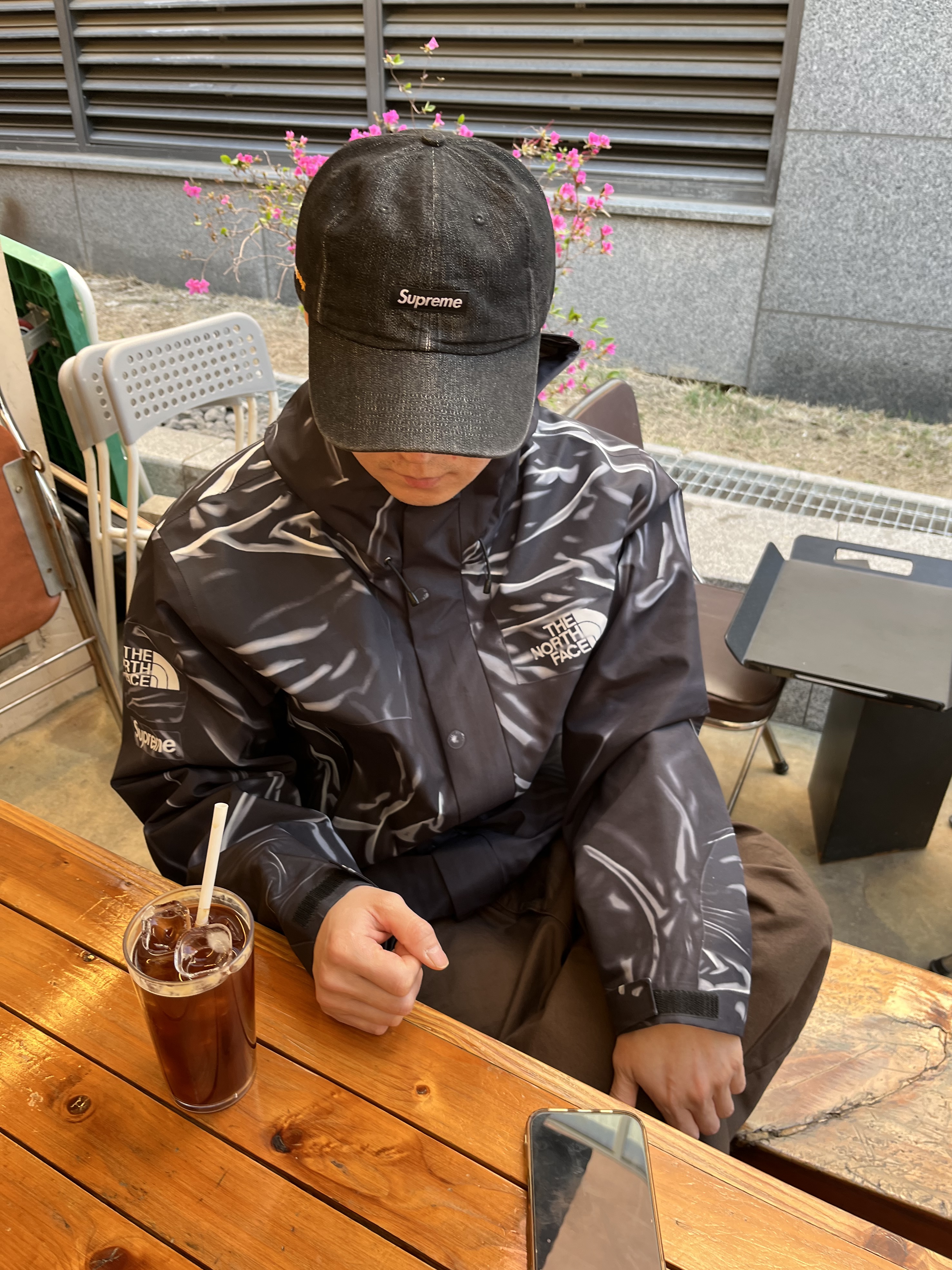 Supreme x The North Face Trompe L’oeil Printed Taped Seam Shell Jacket Black - 23SS 착용 스타일