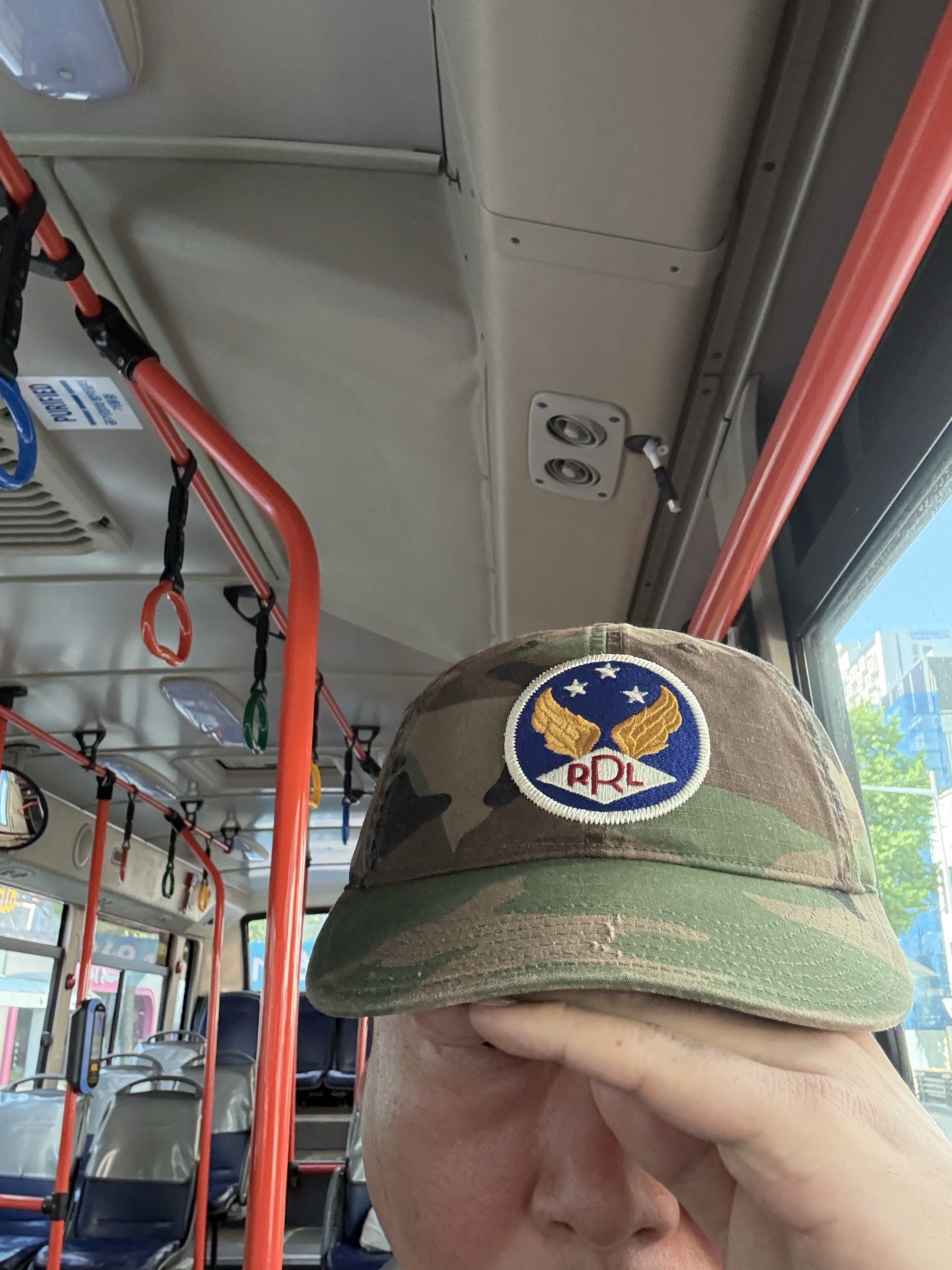 Double RL Garment Dyeing Twill Ball Cap Camouflage 착용 스타일